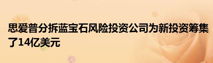 思爱普分拆蓝宝石风险投资公司为新投资筹集了14亿美元