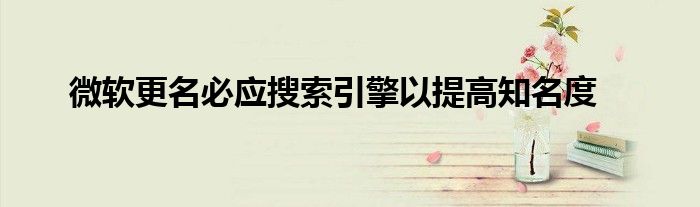 微软更名必应搜索引擎以提高知名度