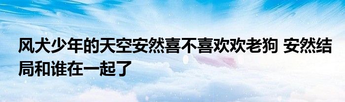 风犬少年的天空安然喜不喜欢欢老狗 安然结局和谁在一起了