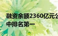 融资余额2360亿元公司贷款总量在可比同业中排名第一