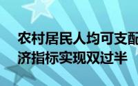 农村居民人均可支配收入增长10.6%主要经济指标实现双过半
