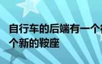 自行车的后端有一个很小的尾部LED照明和一个新的鞍座