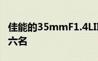 佳能的35mmF1.4LII镜头取代RoninS获得第六名