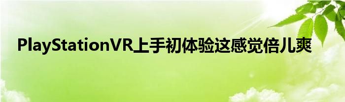 PlayStationVR上手初体验这感觉倍儿爽