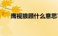 鹰视狼顾什么意思?鹰视狼顾典故介绍