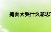 掩面大哭什么意思?掩面大哭典故介绍