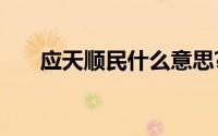 应天顺民什么意思?应天顺民典故介绍