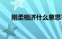 刚柔相济什么意思?刚柔相济典故介绍