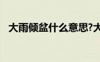 大雨倾盆什么意思?大雨倾盆典故出处介绍
