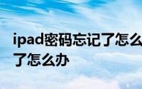 ipad密码忘记了怎么办不重置 ipad密码忘记了怎么办
