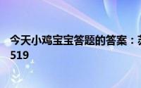 今天小鸡宝宝答题的答案：苏轼有诗云今日小鸡答案是什么519