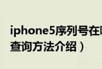 iphone5序列号在哪里（2种iPhone5序列号查询方法介绍）