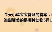 今天小鸡宝宝答题的答案：诗句采得百花成蜜后为谁辛苦为谁甜赞美的是哪种动物5月16日