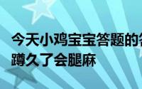 今天小鸡宝宝答题的答案：蹲久了腿麻为什么蹲久了会腿麻
