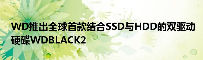 WD推出全球首款结合SSD与HDD的双驱动硬碟WDBLACK2
