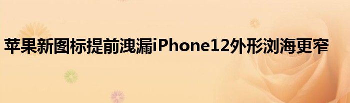 苹果新图标提前洩漏iPhone12外形浏海更窄