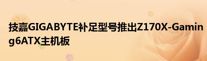 技嘉GIGABYTE补足型号推出Z170X