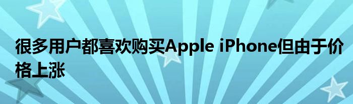 很多用户都喜欢购买Apple iPhone但由于价格上涨
