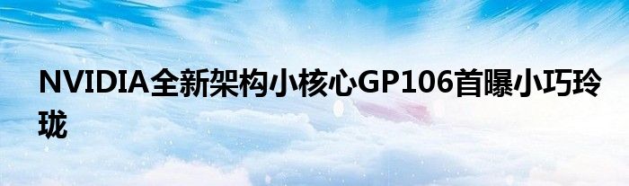 NVIDIA全新架构小核心GP106首曝小巧玲珑