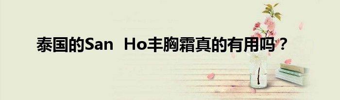 泰国的San  Ho丰胸霜真的有用吗？