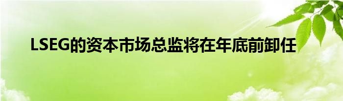 LSEG的资本市场总监将在年底前卸任