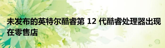 未发布的英特尔酷睿第 12 代酷睿处理器出现在零售店