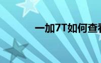 一加7T如何查看内存使用情况