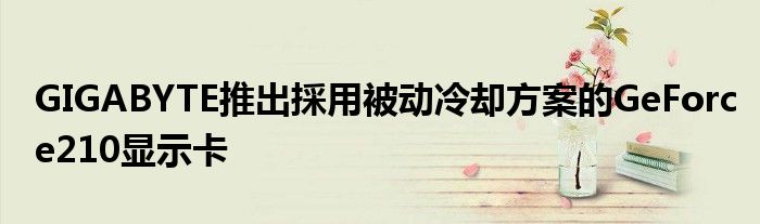 GIGABYTE推出採用被动冷却方案的GeForce210显示卡