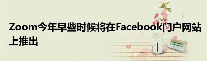 Zoom今年早些时候将在Facebook门户网站上推出