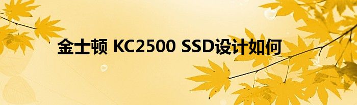 金士顿 KC2500 SSD设计如何