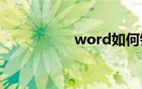 word如何锁定下划线