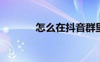 怎么在抖音群里发自己的名片