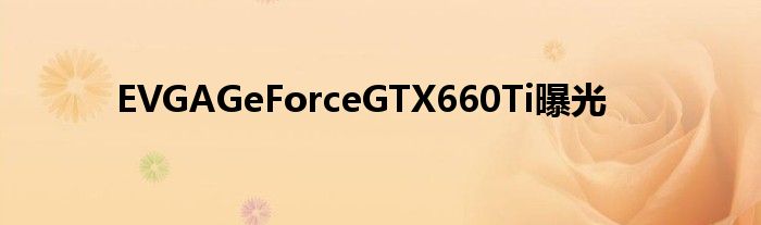 EVGAGeForceGTX660Ti曝光