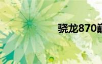 骁龙870巅峰版亮相