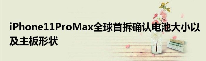 iPhone11ProMax全球首拆确认电池大小以及主板形状