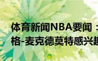 体育新闻NBA要闻：美记森林狼对于签下道格-麦克德莫特感兴趣