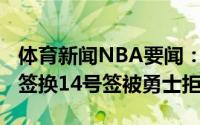体育新闻NBA要闻：尼克斯欲用19号和21号签换14号签被勇士拒绝