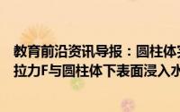 教育前沿资讯导报：圆柱体完全没入水中之前弹簧测力计的拉力F与圆柱体下表面浸入水中深度h的关系F=