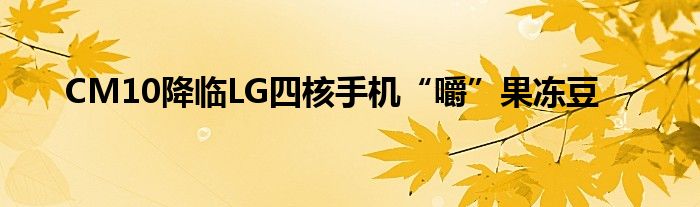 CM10降临LG四核手机“嚼”果冻豆