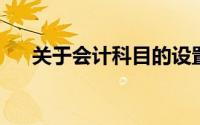 关于会计科目的设置,以下说法不正确()