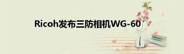 Ricoh发布三防相机WG