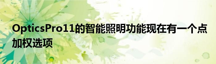 OpticsPro11的智能照明功能现在有一个点加权选项