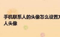 手机联系人的头像怎么设置方法 Android系统怎么设置联系人头像