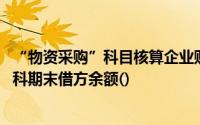 “物资采购”科目核算企业购入的材料、商品的采购成本,本科期末借方余额()