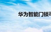 华为智能门锁可以远程开门吗