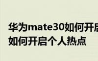 华为mate30如何开启隔空手势 华为Mate30如何开启个人热点