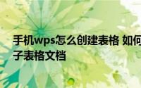 手机wps怎么创建表格 如何使用手机WPS办公软件创建电子表格文档