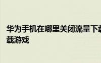 华为手机在哪里关闭流量下载 华为手机如何关闭数据流量下载游戏