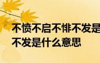 不愤不启不悱不发是什么意思 不愤不启不悱不发是什么意思 