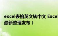 excel表格英文转中文 Excel表格中英文语言转换（5月28日最新整理发布）